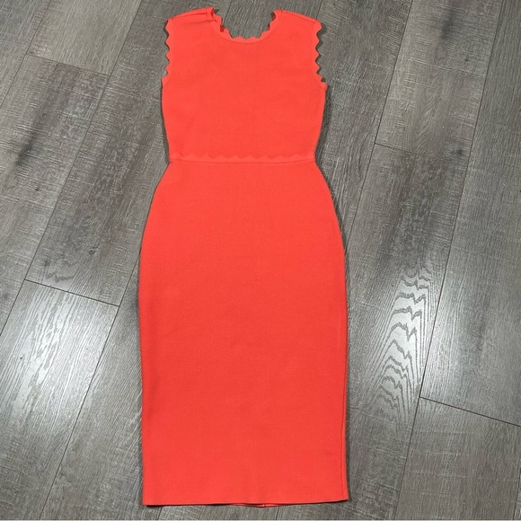 A.L.C. Scalloped Sheath Bodycon Bandage Midi Dress - Picture 3 of 9